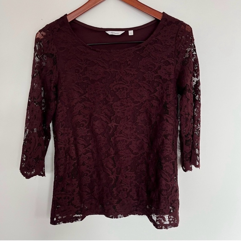 FREE with purchase Reitmans Burgundy Lace Blouse Size S